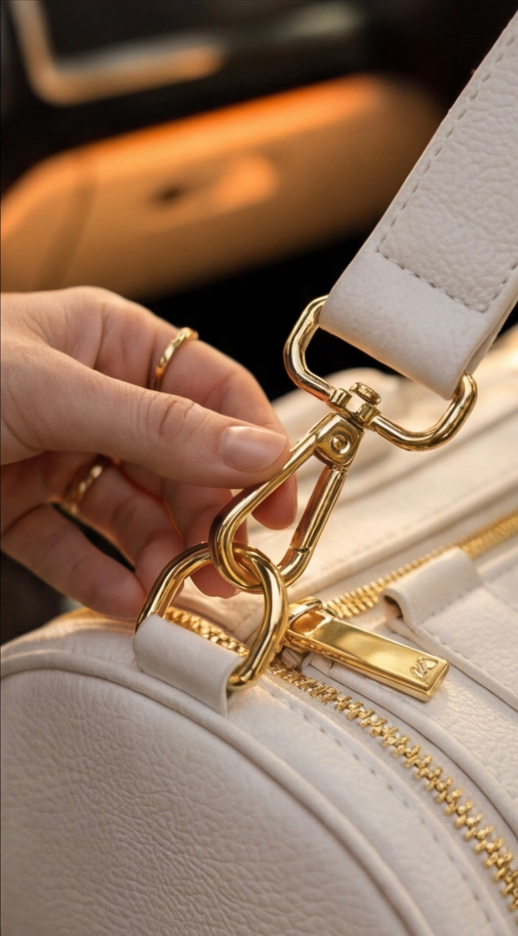 White/Gold Signature Duffle