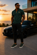 Men’s4Q Executive Polo - Green/Gold