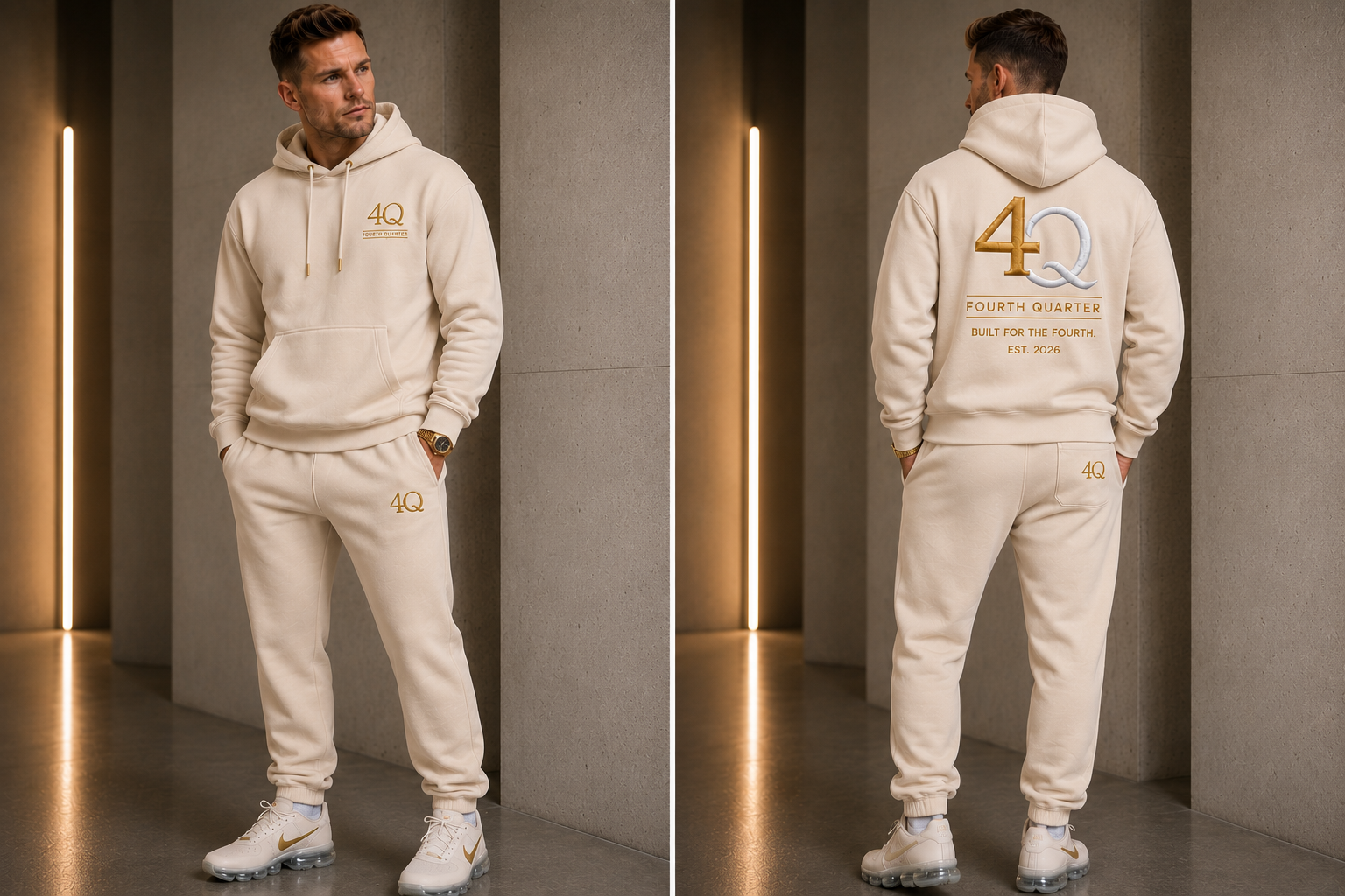 Men’s 4Q Legacy Set— Beige/Gold